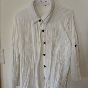 White soft button up with shorts! 

Set - perfect for summer - soft